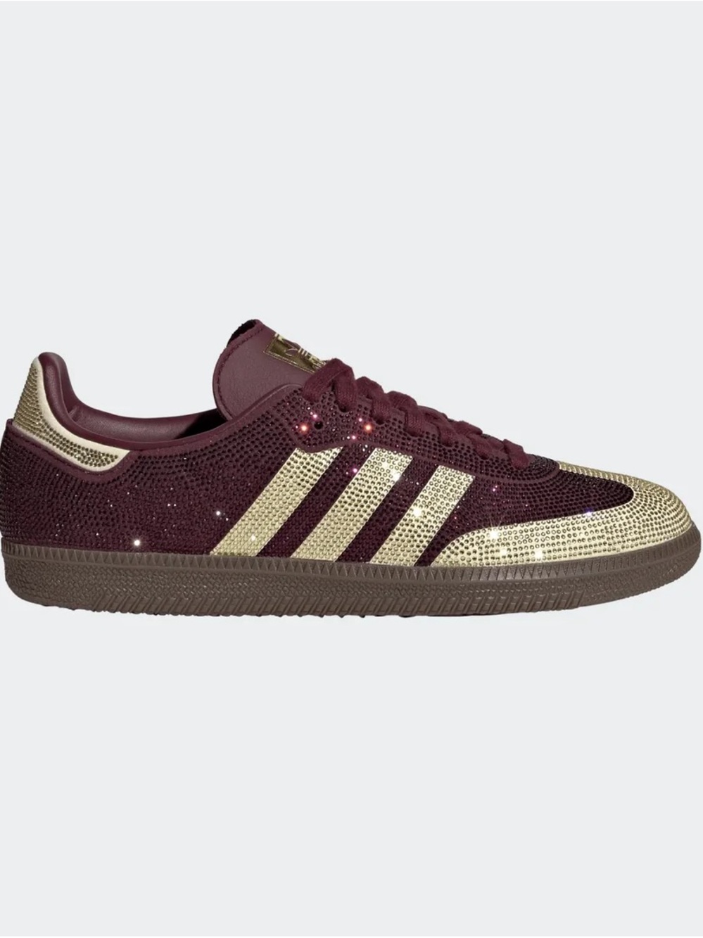 ✨🍷 ADIDAS SAMBA MAROON GOLD RHINESTONE 🍷✨ - Picture 2 of 5